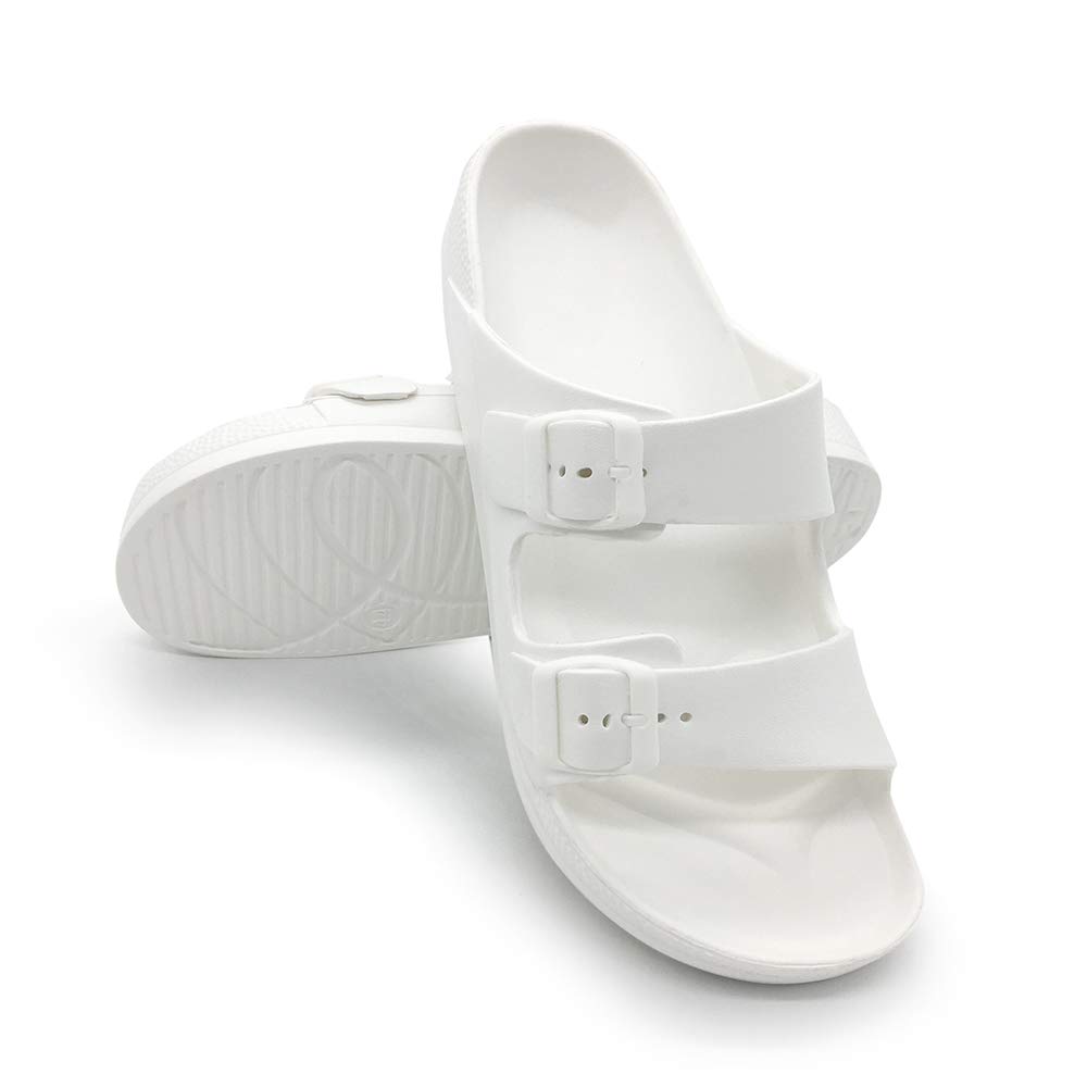 FUNKYMONKEY Men's Comfort Slides Double Buckle Adjustable EVA Flat Sandals - Image 6